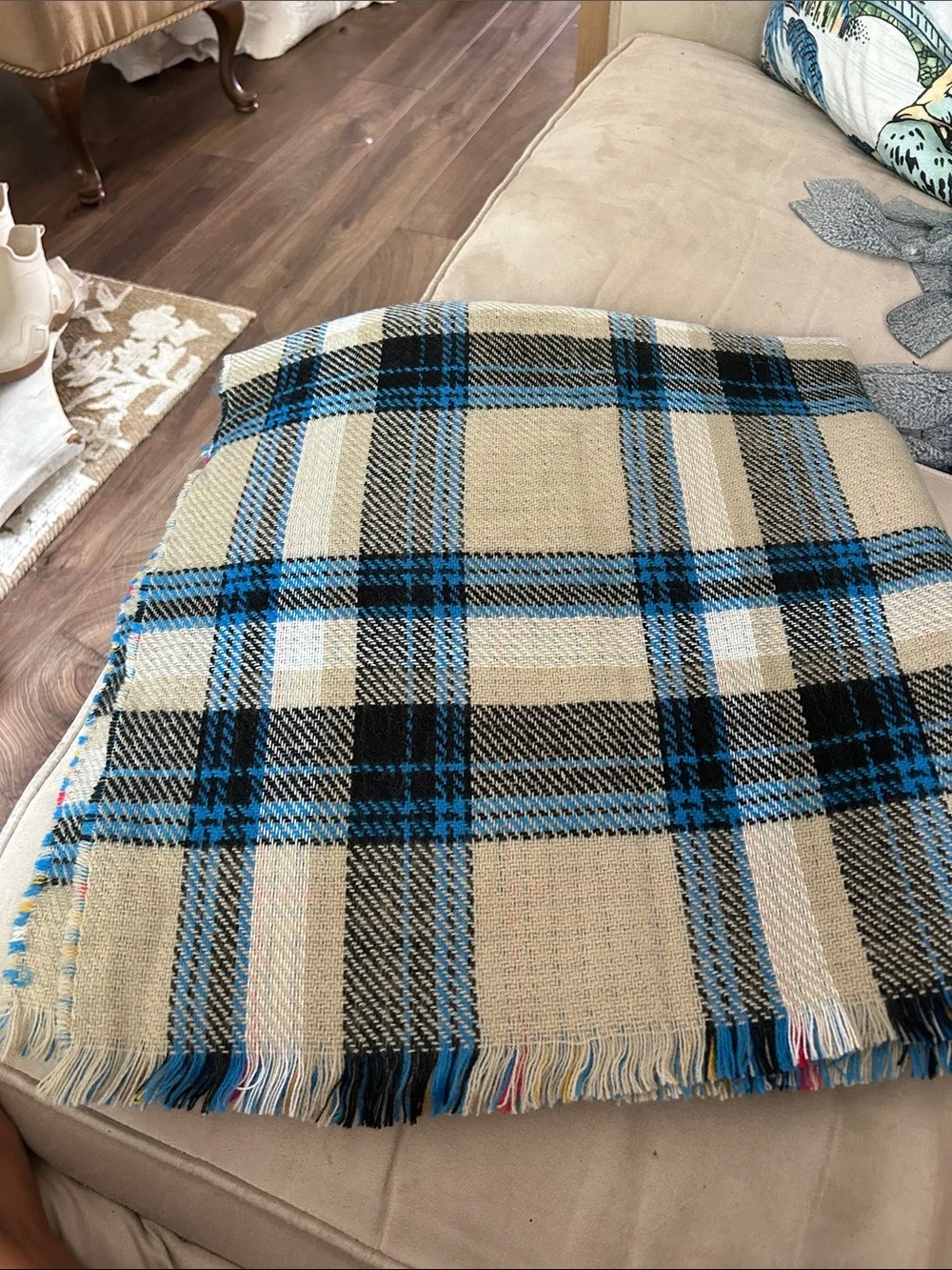 Extra Large, Two-Patterned Blanket Scarf